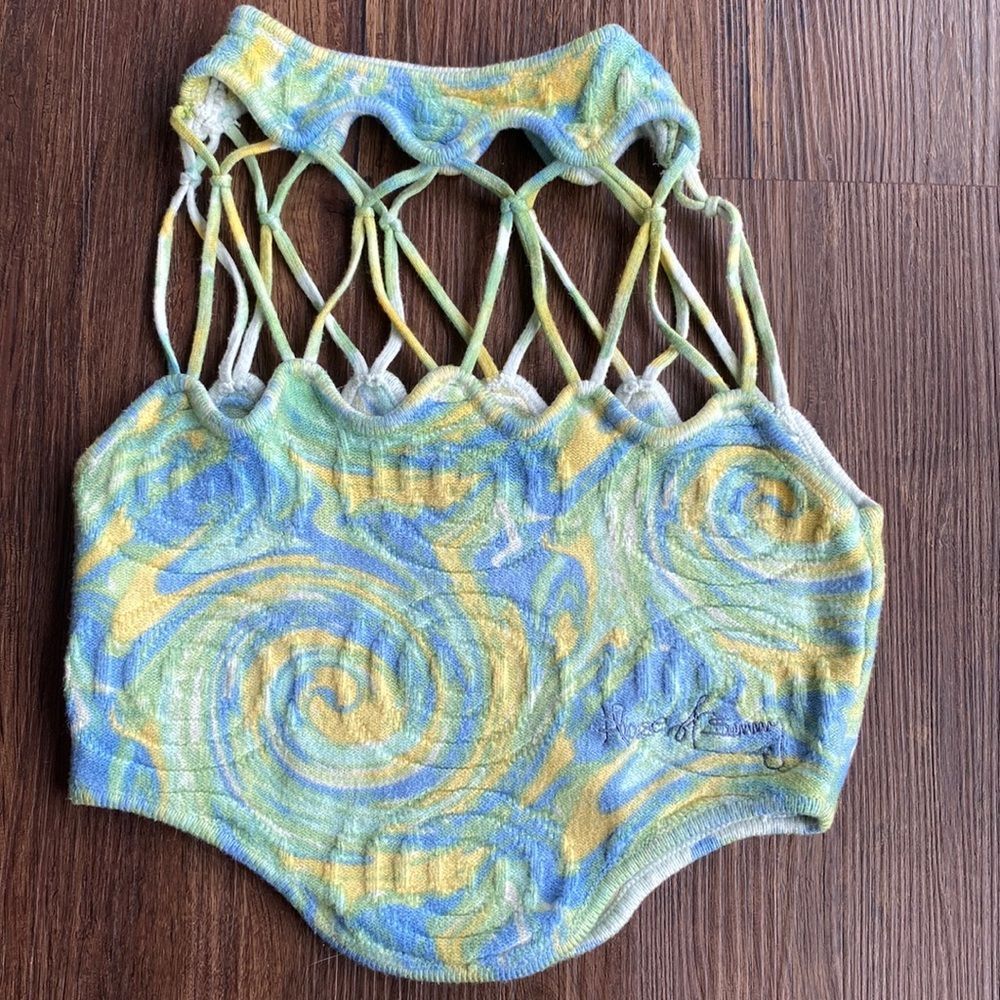 House of Sunny Strappy 70's Crop Top